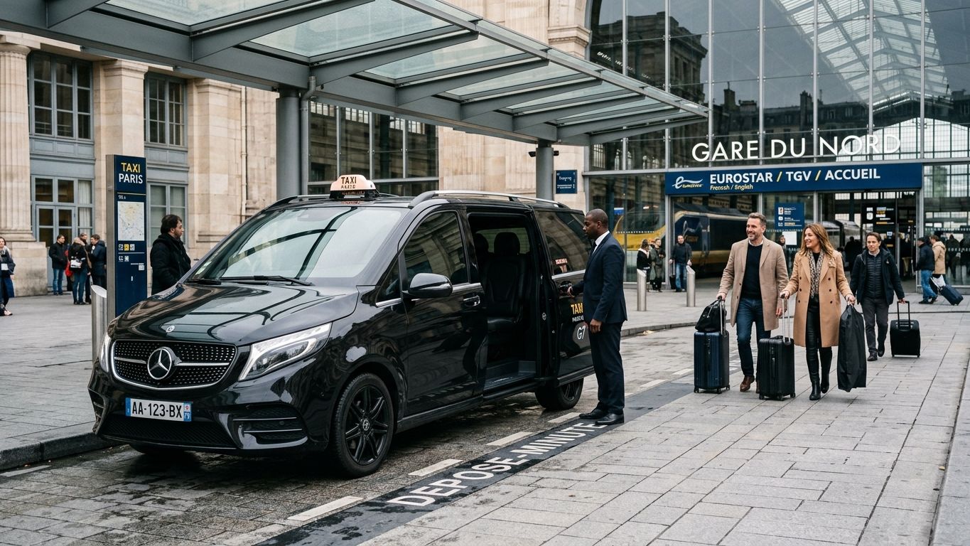 Taxi gare TGV longue distance — véhicule et chauffeur