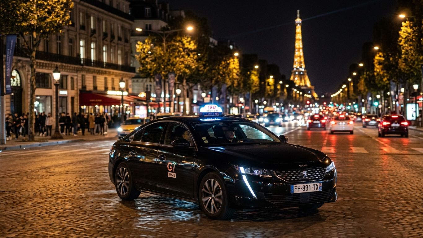 Taxi de nuit longue distance — véhicule et chauffeur